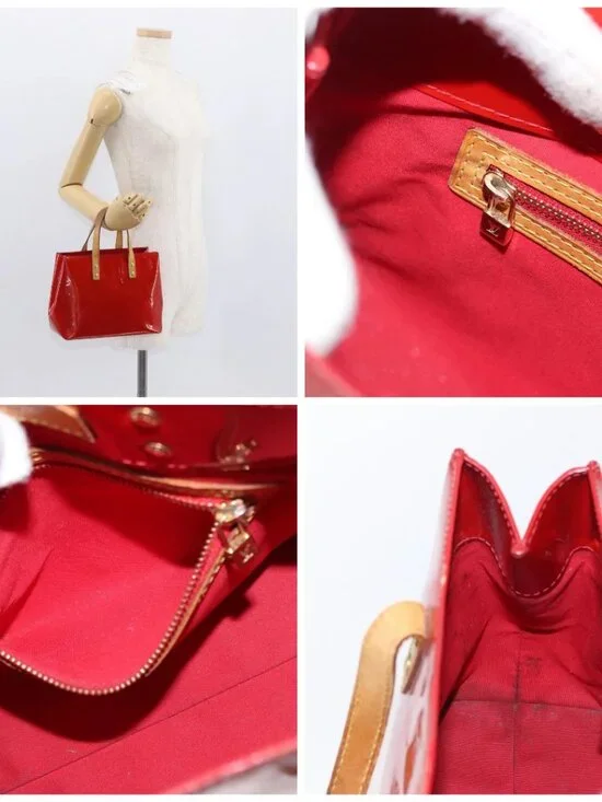 LOUIS VUITTON Monogram Vernis Reade PM Hand Bag Red Rouge - Picture 16 of 16